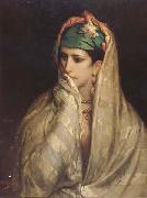 Jean Portaels Portrait d'une jeune Nord-Africaine (mk32) oil painting